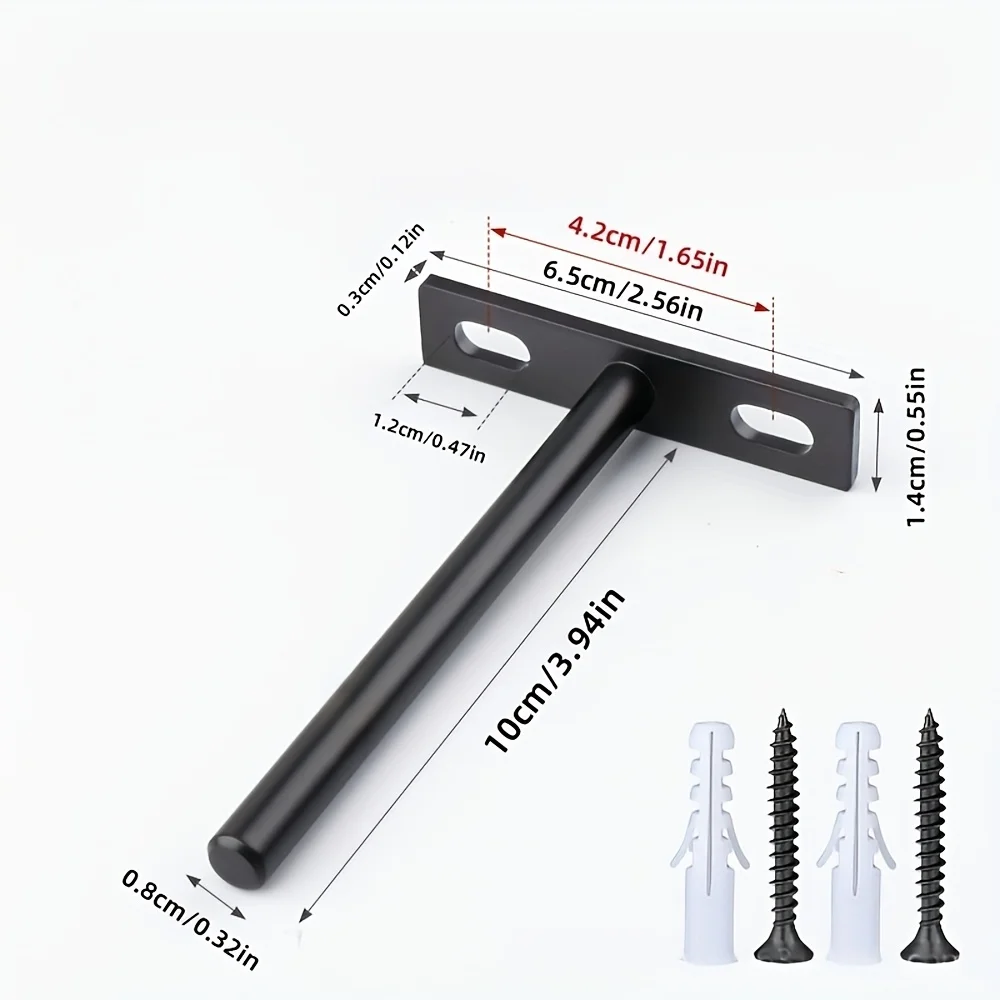 2Pcs Floating Shelf Bracket Blind Shelf Metal Supports Hidden Brackets Wall Shelf Heavy Duty Wall Mount Home Decor Accessories
