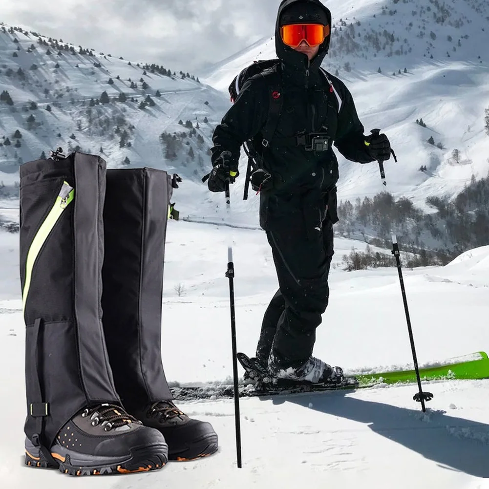 Double Layer Waterproof Snow Gaiters Thickened Leg Warmers To Terrain Protection For Outdoor Enthusiasts Hiking Climbing Parts