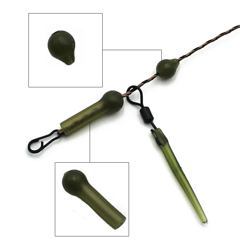 

20Piece Fishing Carp Accessories Helicopter Buffer Bead Soft Rubber Anti Tangle Sleeve For Carp Chod Hiar Rig Tackle Tools