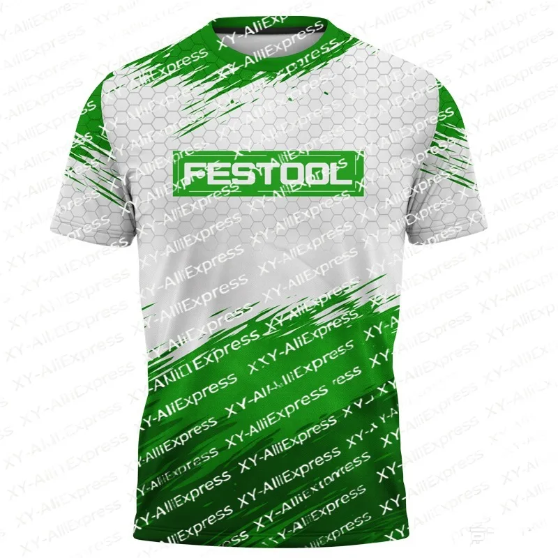 Craftsman Work Short Sleeve Tee, Quick Dry & Breathable. Hexagon Texture Green Splash Print,fresh Sporty Look Woodworking Shifts
