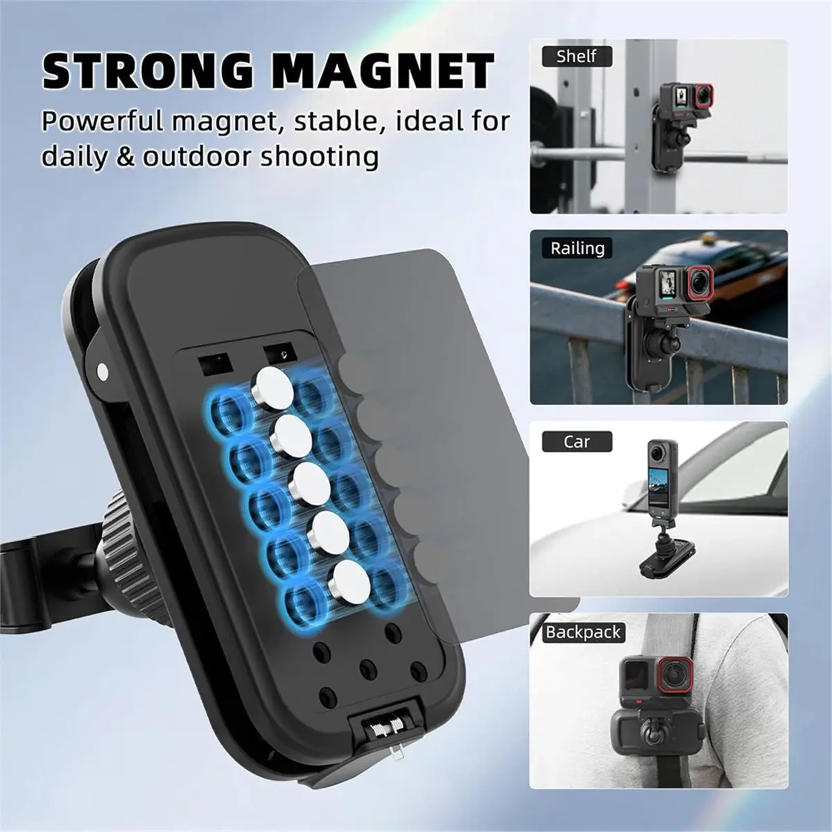 Magnetic Backpack Mount for X5 X6 Pro 2, Quick Release Strap Clip 360° Rotation Anti-Slip Shoulder Holder