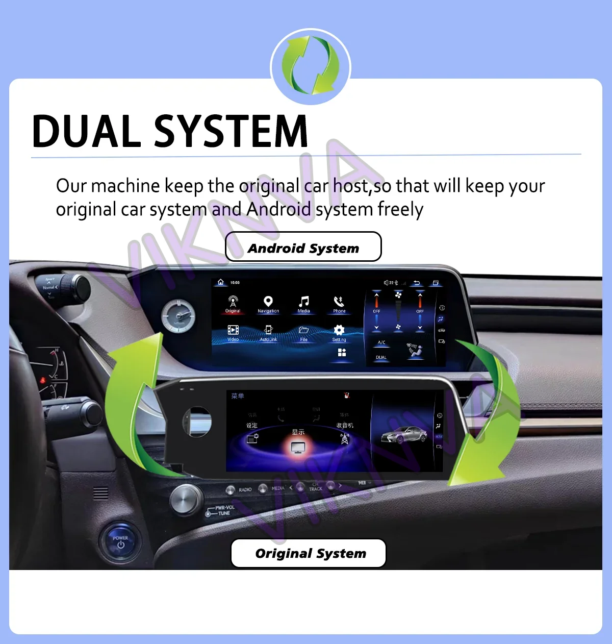 Android 14 CarPlay Multimedia Player For Lexus ES ES200 ES250 ES300H ES350 2018-2021 Car Radio Retains Original Feature Menu