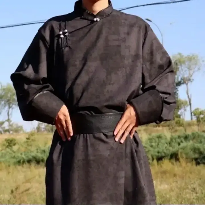 Mongolian Traditional Clothing Four-Color Tie-Dyed Men's Robe Skirt