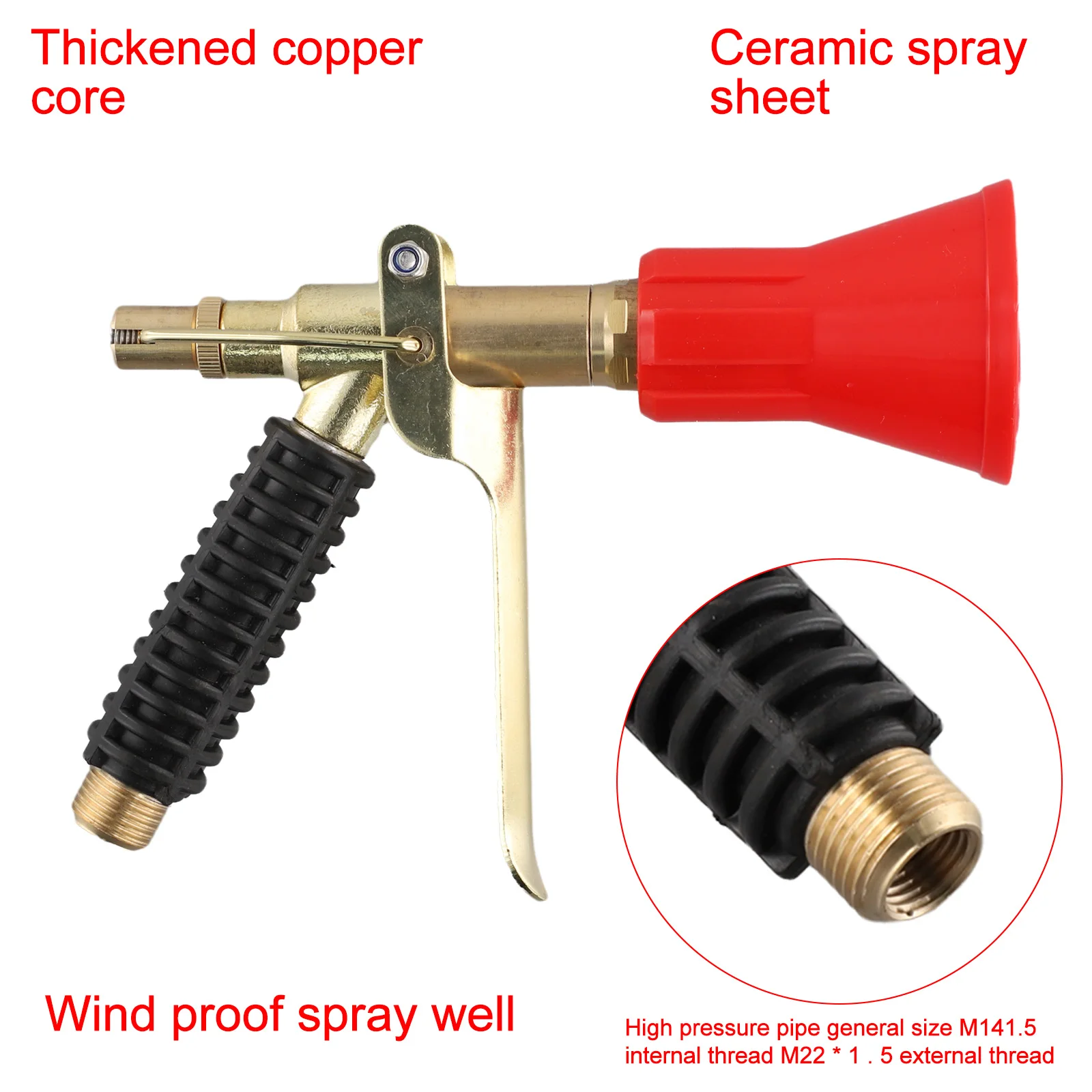 Big Red Hat Copper High-Pressure Sprayer Agricultural Sprayer Windproof Effect Adjustable Irrigation Garden Irrigation