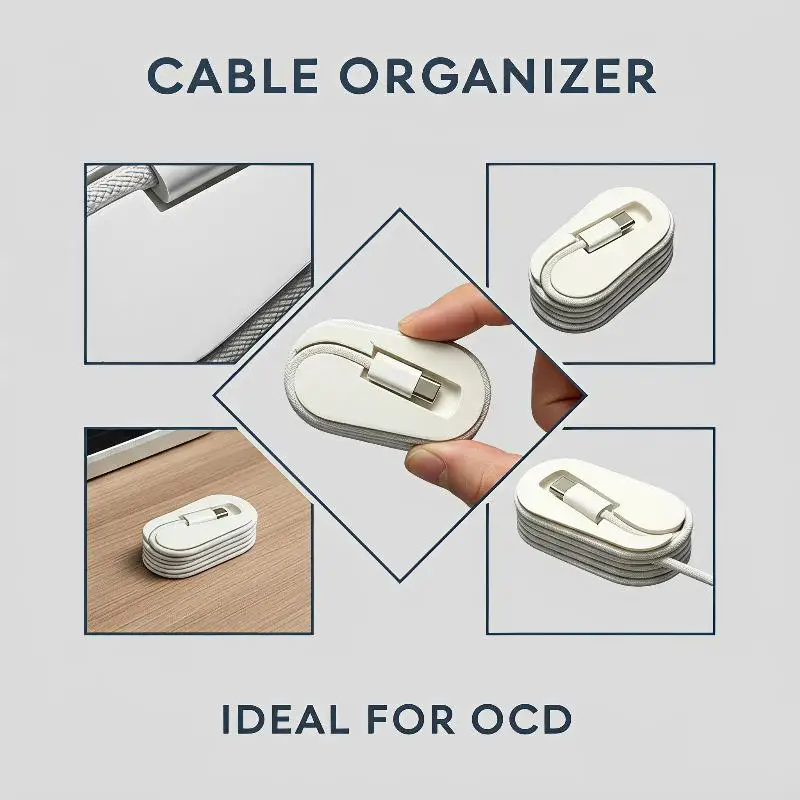 New Portable Cable Winder Organizer Desktop Cable Organizer Fit For 1m Braided Data Cable Home Office Travel Use