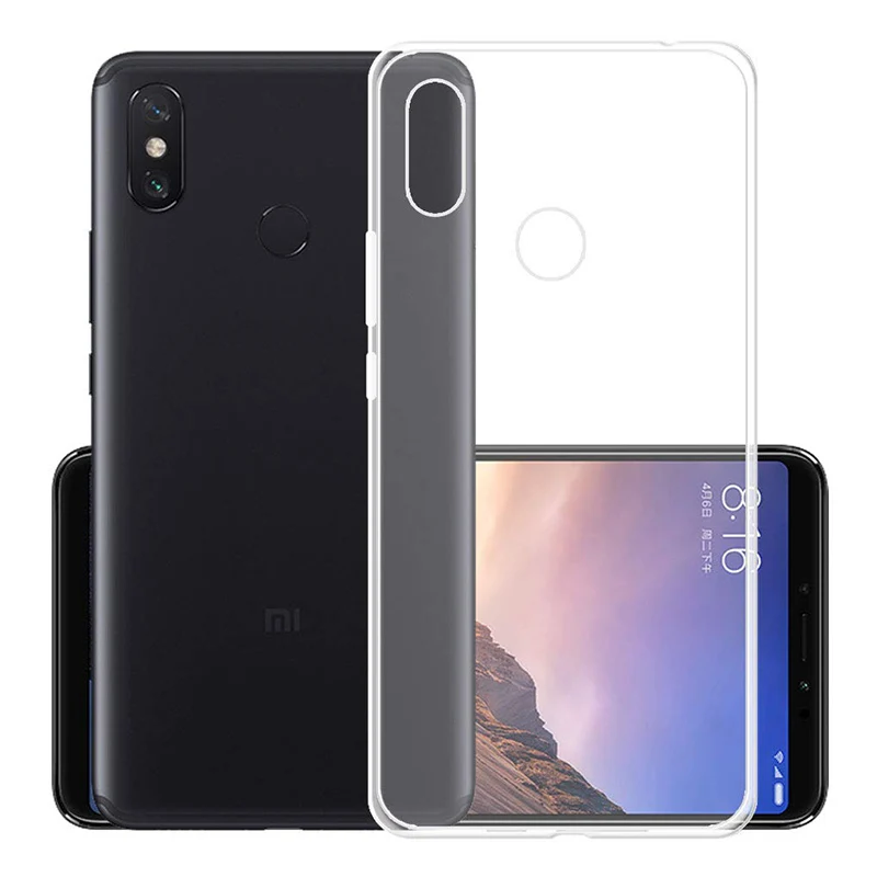 Luxury Transparent Silicone Mobile Case for Xiaomi Mi Max 3 Pro Max3 MiMax3 Shockproof Soft Clear TPU Phone Back Cover Housing