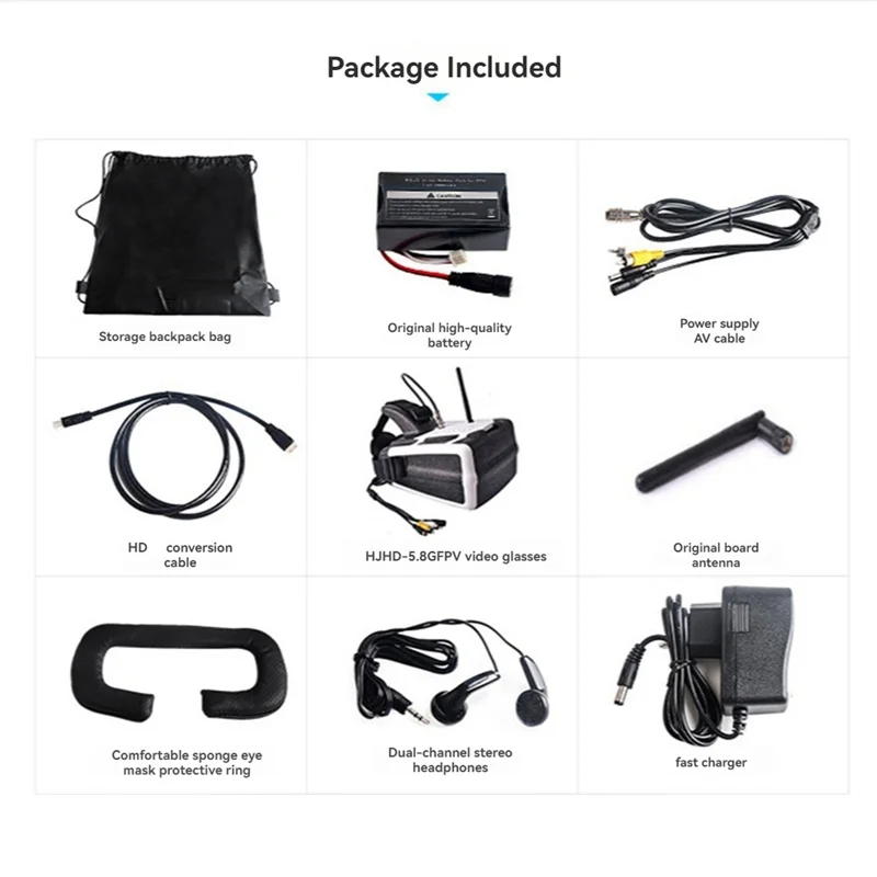 

AS95-5.8G FPV Goggles 7-Inch Display Receiver 1280X800 40CH -Compatible FPV Video Goggles For FPV Drones EU Plug