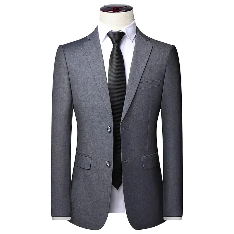 

S-8XL Blazer New Men's Fashion Business Solid Color British Style Professional Work Groom Wedding Dress Best Man Blazer Jacket