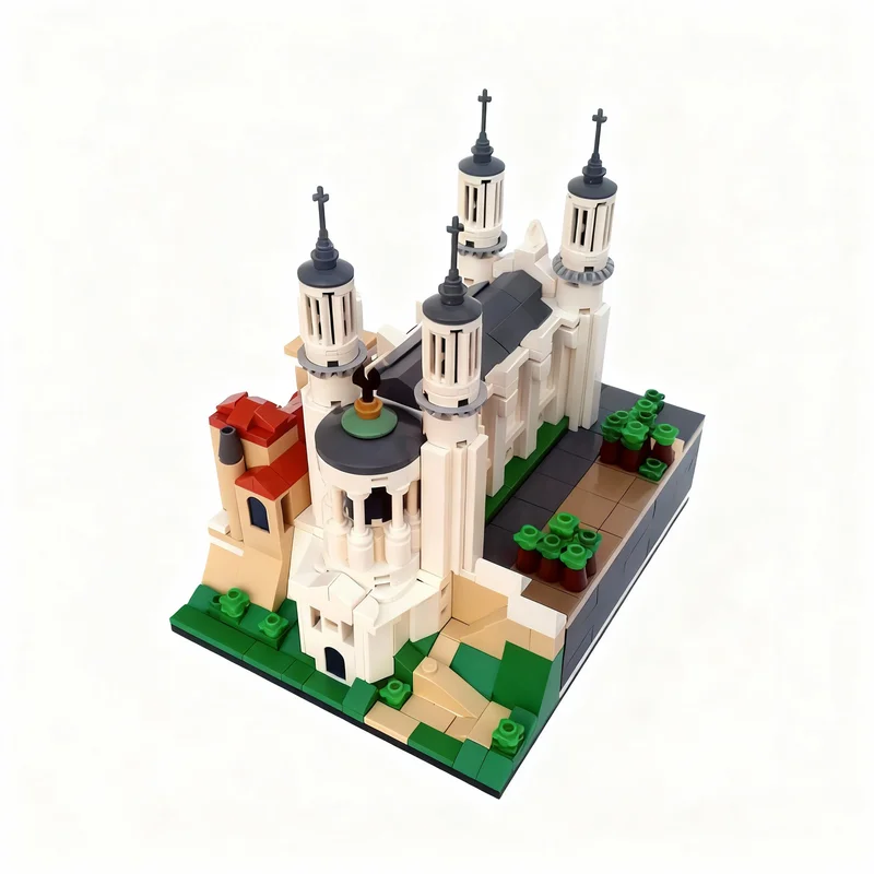 750 Piezas MOC Notre Dame De Fourviere Bertrand Barbe, Modelo de Arquitectura para Construir, Bloques de Juguetes, Regalo de Navidad, Idea Creativa, Educación