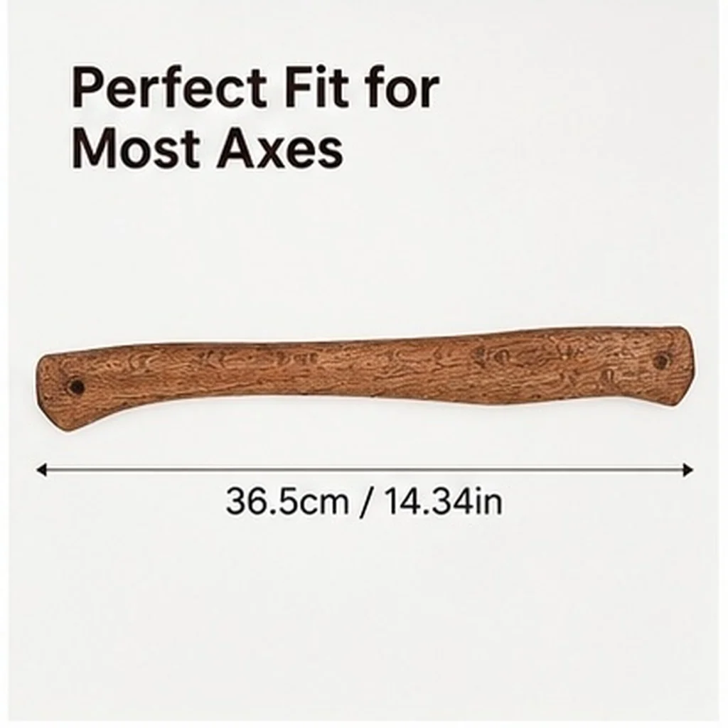 27Cm Replacement Axe Handle Made of Carbonized Qiangang Wood for Hatchet Woodworking Camp Use Ergonomic Tiger Head Grip Warping
