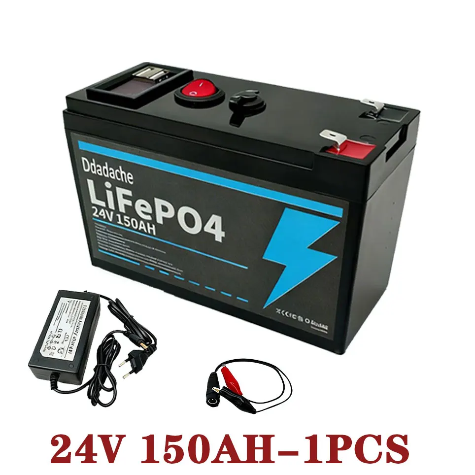LiFePO4 24V 150Ah batterij met ingebouwde bescherming BMS, 4000+ cycli, geschikt voor zonne-energiesystemen ?   Kampeerauto's, boten