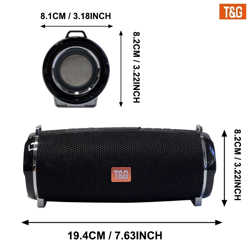 TG192 2400mAh Hochleistungs-LED Tragbarer Kabelloser Lautsprecher, Kompatibel mit USB/TF/FM, mit Eingebautem Mikrofon. – Detail 2