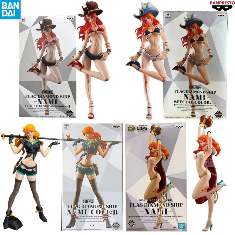 

In Stock Original100% Bandai Anime Toys One Piece FDS Series Crown Nami Pirate Hat Sailor Suit Nami Collect Ornaments Model Toy