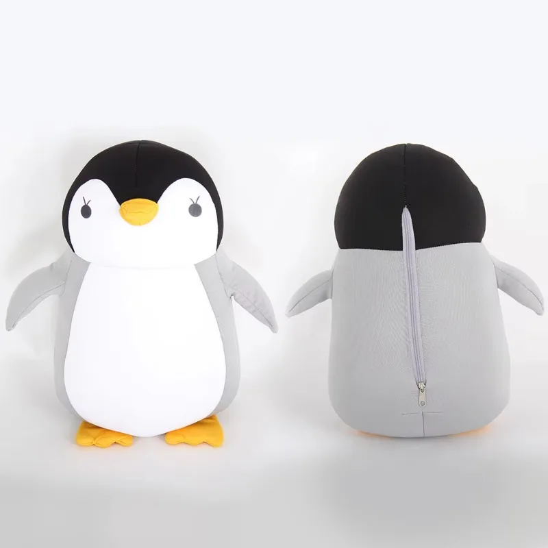 Penguin U Shaped Neck Pillow, Foam Particle Travel Pillow, 2 in 1 Transformable Cartoon Cushion, Convertible Pillow