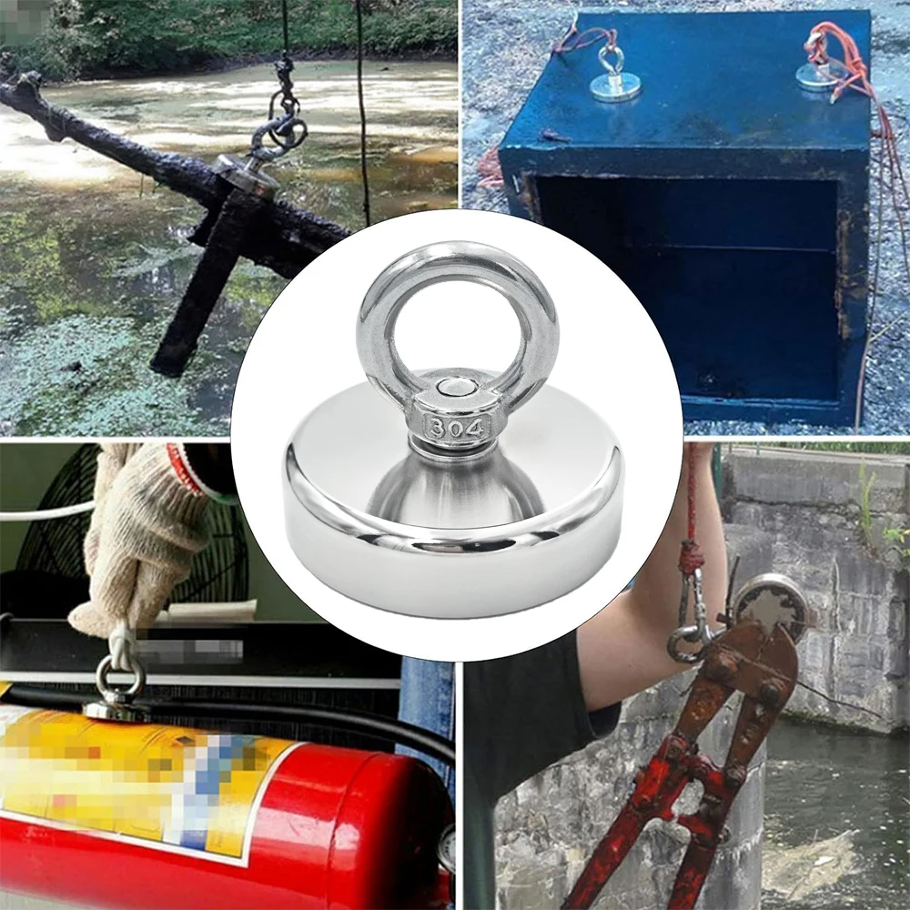 J16/20/25/32/36/42 Magnetic Fishing Hooks Ideal for Outdoor Activities, Rescue Operation, Machinery Components