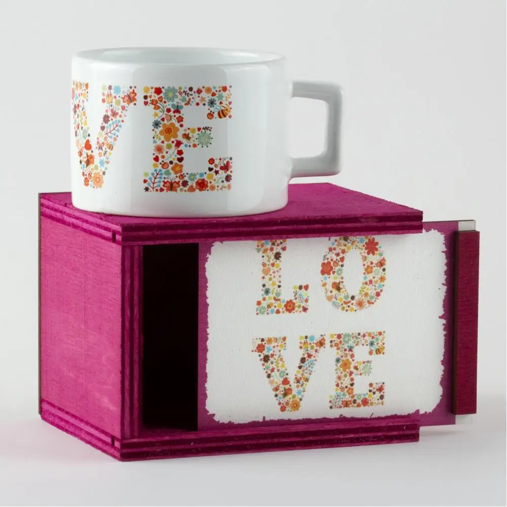 Musical note Figured Wood Boxed Mug (valentine's day gift)