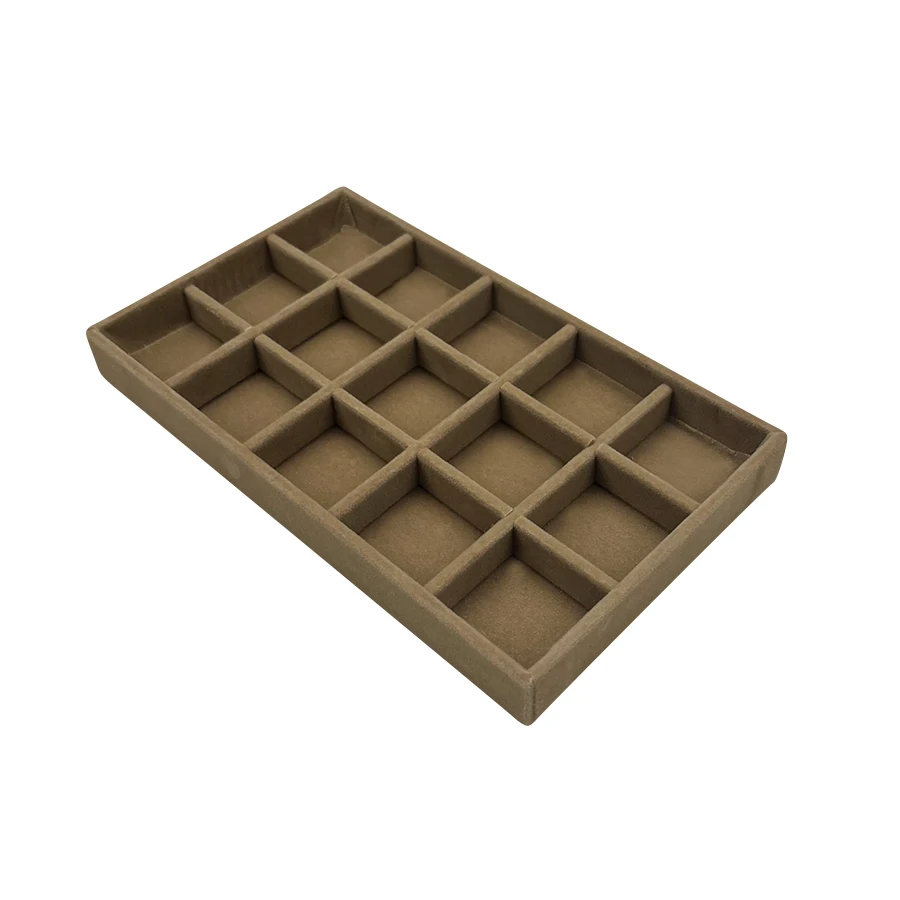 Flocking Jewelry Box, Brown Color, Elegant Storage