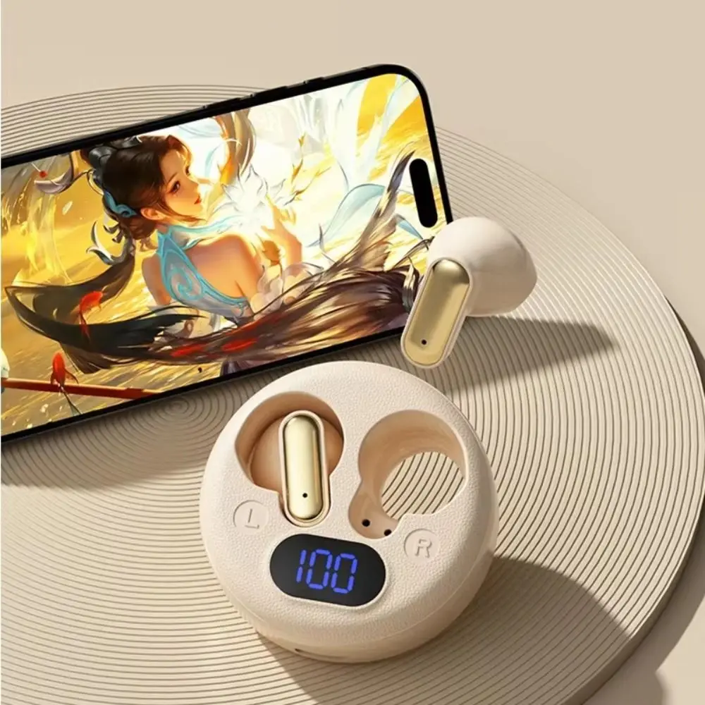 In-Ear Design Wireless Bluetooth Headphones LED Display Short-stem Design Bluetooth Sleep Headphones Long Battery Life