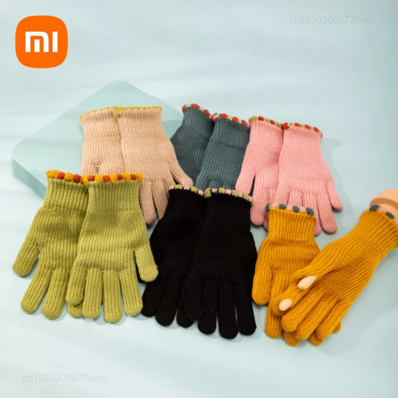 Xiaomi Winter Touch Screen Gloves Men Women Stretch Knit Thickened Windproof Woolen Warm for Driving Outdoor Sports Adult Gloves