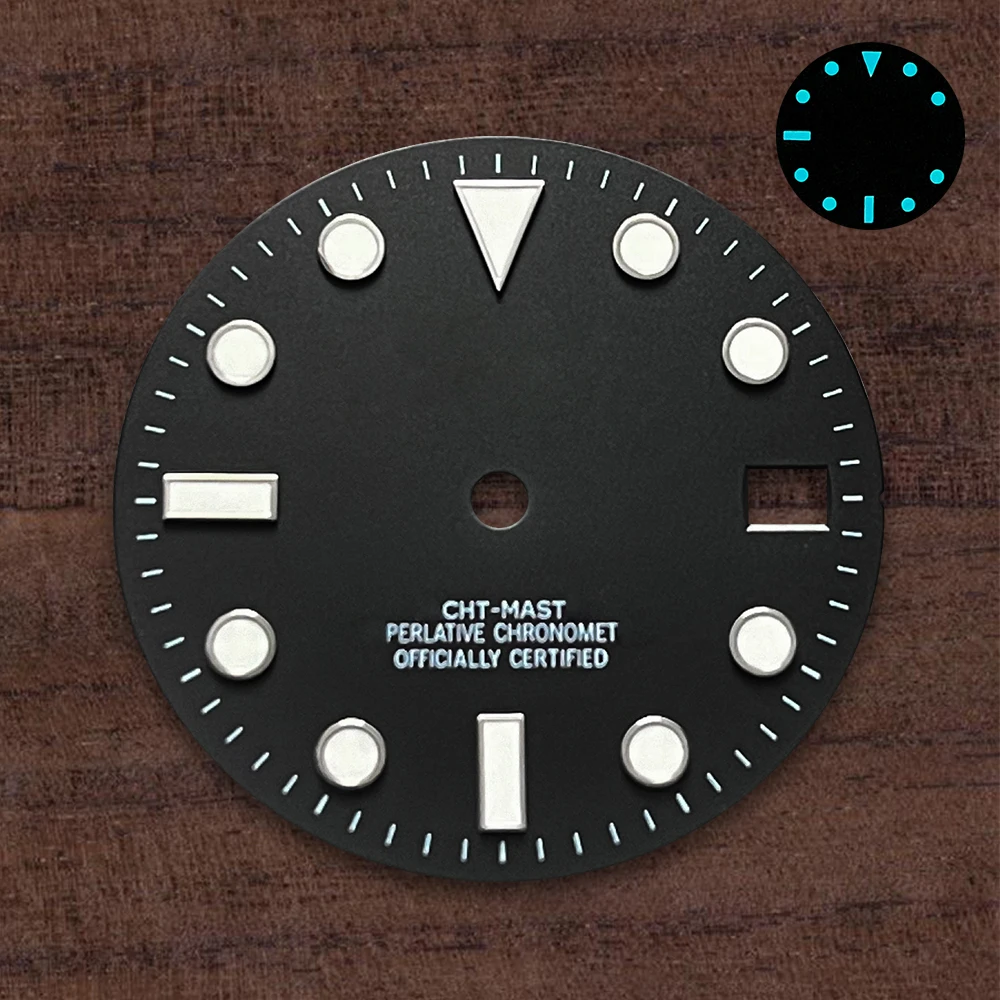 Suitable For NH35/NH36/4R/7S 28.5mm  Dial S Logo  Japanese Automatic Movement Blue Luminous Watch Modification Accessories
