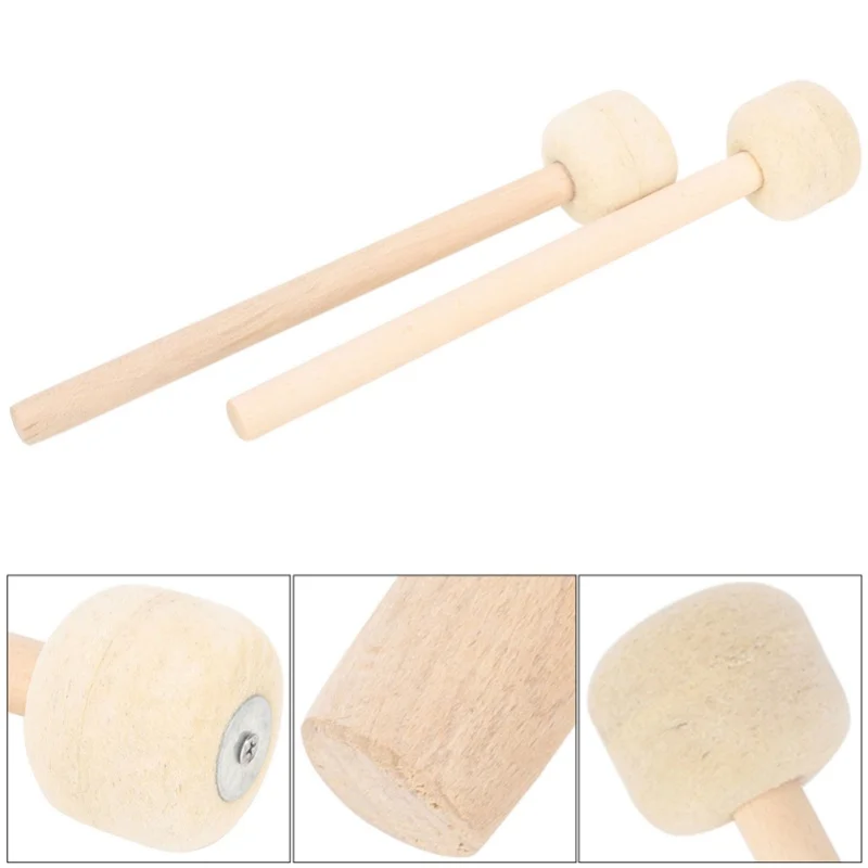 

2Pcs Drum Stick High Quality Wool Wooden Handle Precussion Instrument Accessories