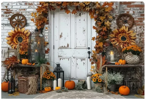 Fondos de otoño para fotografía, granja, calabaza, girasol, fiesta de cumpleaños de niños, pastel, Smash, Retrato, decoración, Pancarta, estudio