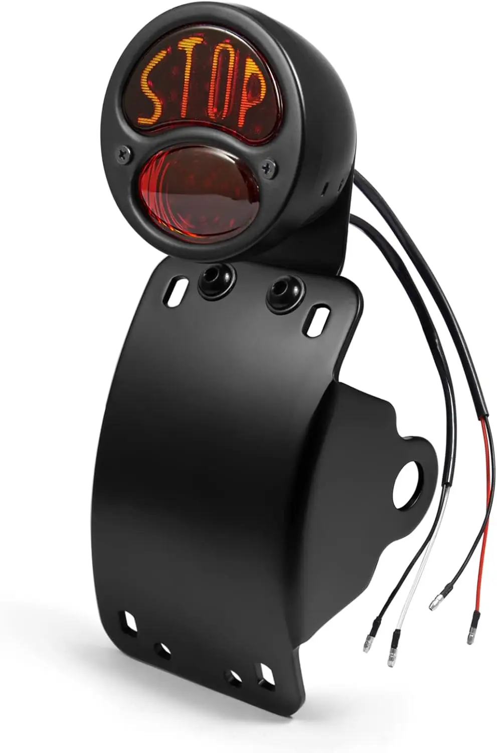 

3/4" Motorcycle LED Tail Brake Light with Bracket, IP67 Waterproof Motorcycle Side Mount License Plate Rear Light