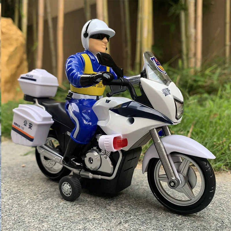 1:12 City Patrol Police Motorcycle Model Simulation Toy Alloy Motorcycle Car Model With Sound and Light Collection Kids Toy Gift