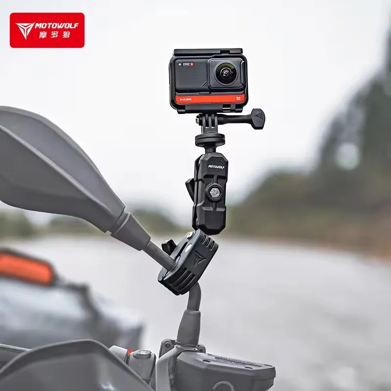 For Hero8/7/6/5/4/3+ Action Cameras Accessory 360 Rotating Motorcycle Bike Camera Holder Handlebar Mirror Mount Bracket