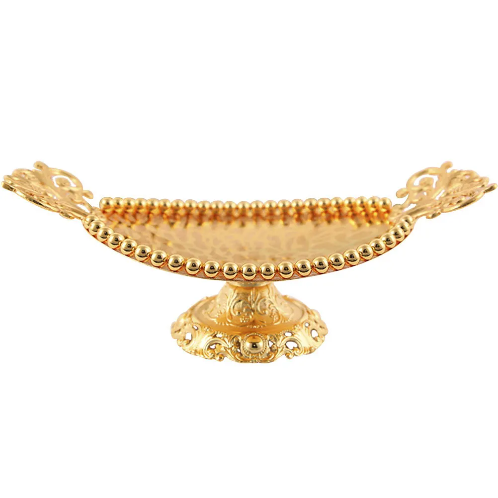 

Alloy European Style Food Serving Tray Premium Metal Fruit Plate Rust-Resistant High-Temperature Snack Cake Barbecue Holder Home