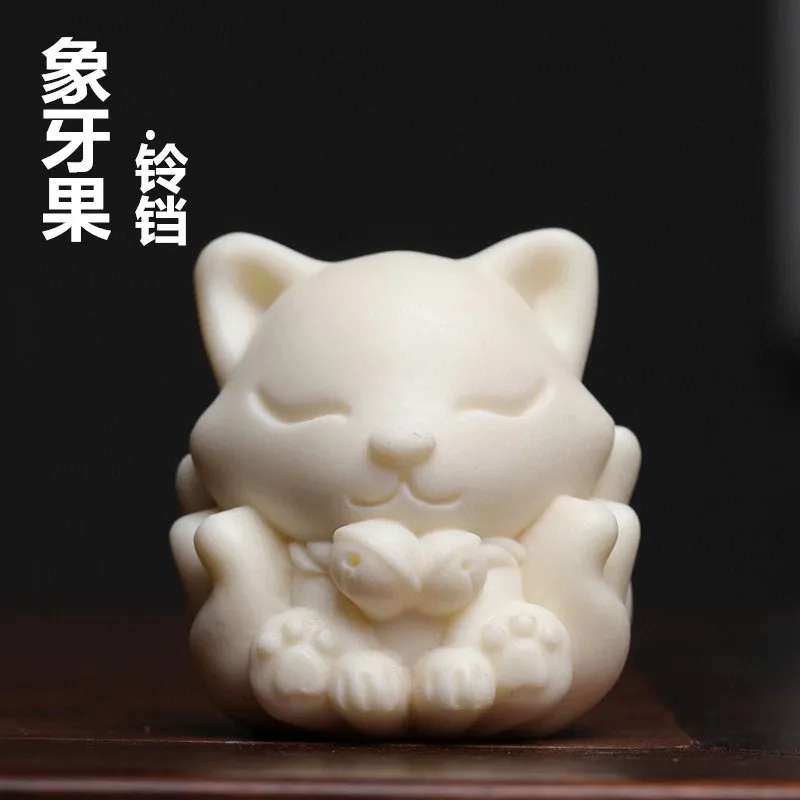 

Ivory nutQVersion Bell Nine Tail Cat Desk Small Ornaments