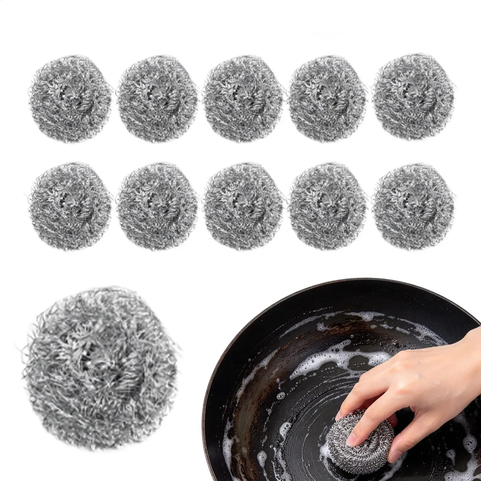 Steel Scrubber 12 Piece Cleaning Dishes Pans Pots Scrub Metal Scrub for Pans Pots Ovens Grills Sinks Kitchen Skillet Stove Grill