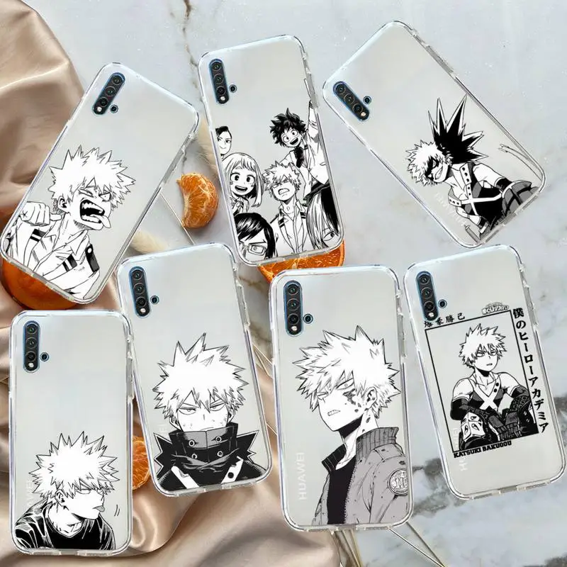 Bakugou Katsuki hunter x Phone Case Transparent for Huawei honor P mate Y 30 40 20 50 8 70 10 9 a i x c pro lite prime smart