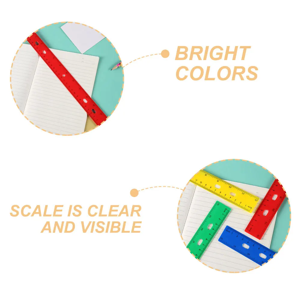 12 قطعة من البلاستيك الملون المستقيم 30 سنتيمتر مقياس مزدوج بوصة سنتيمتر أداة قياس للفصول الدراسية مكتب طالب الرسم العمارة
