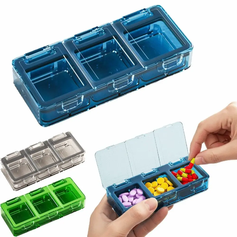 Large Capacity Portable Pill Box Moisture-Proof Waterproof Travel Medicine Case Flip Cover Food-Grade Daily Pill Organizer