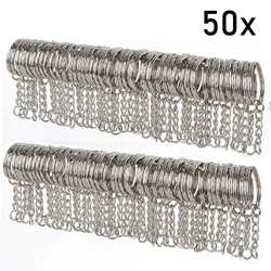 Silver Plated Metal Blank Keyring Keychain Split Ring Keyfob Key Holder Rings DIY Key Chains Keychains Carabiner Lots 10-50Pcs