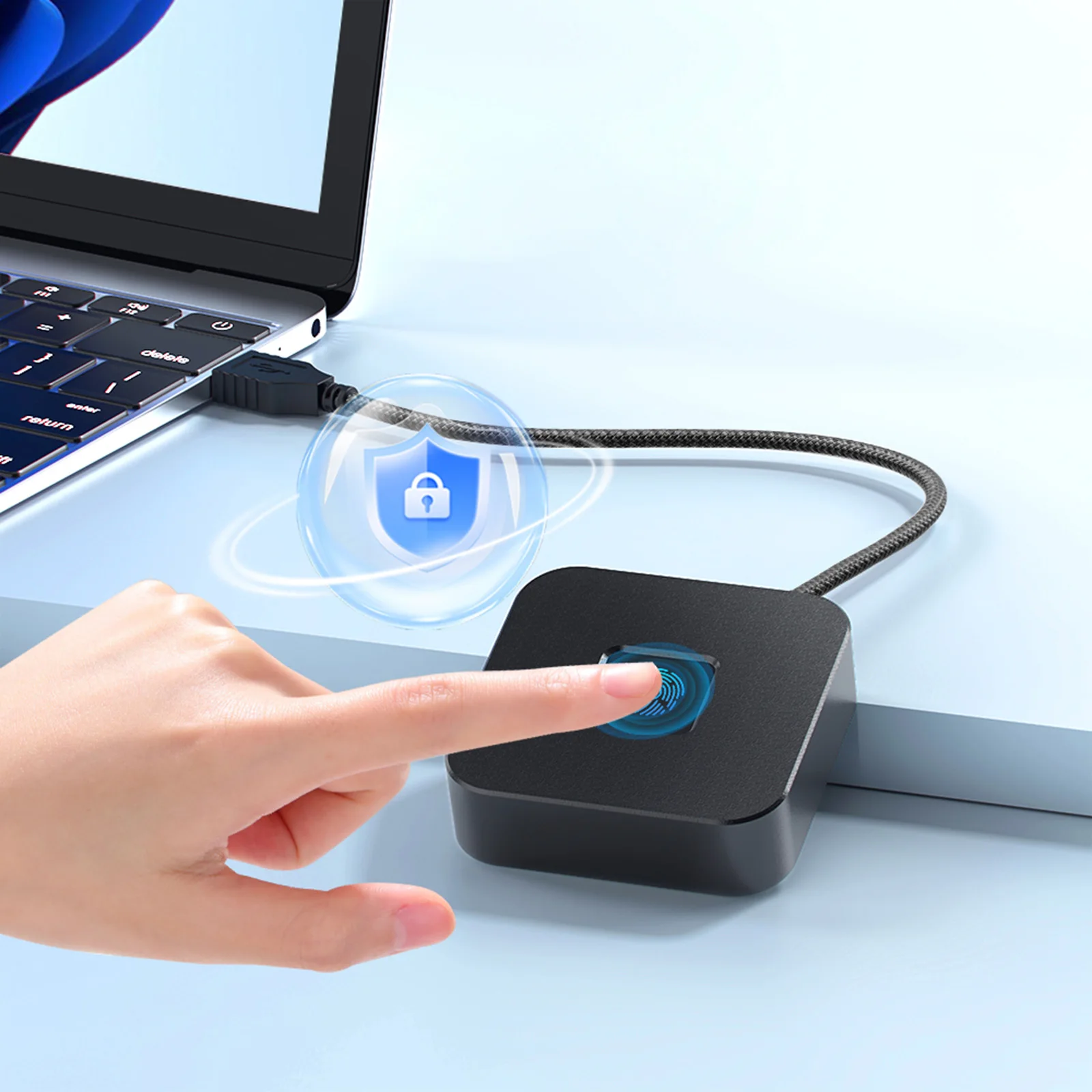 

USB Fingerprint Reader Support for Windows 10 11 PC Dongle Portable USB Fingerprint Logger Biometric Fingerprint Login Reader