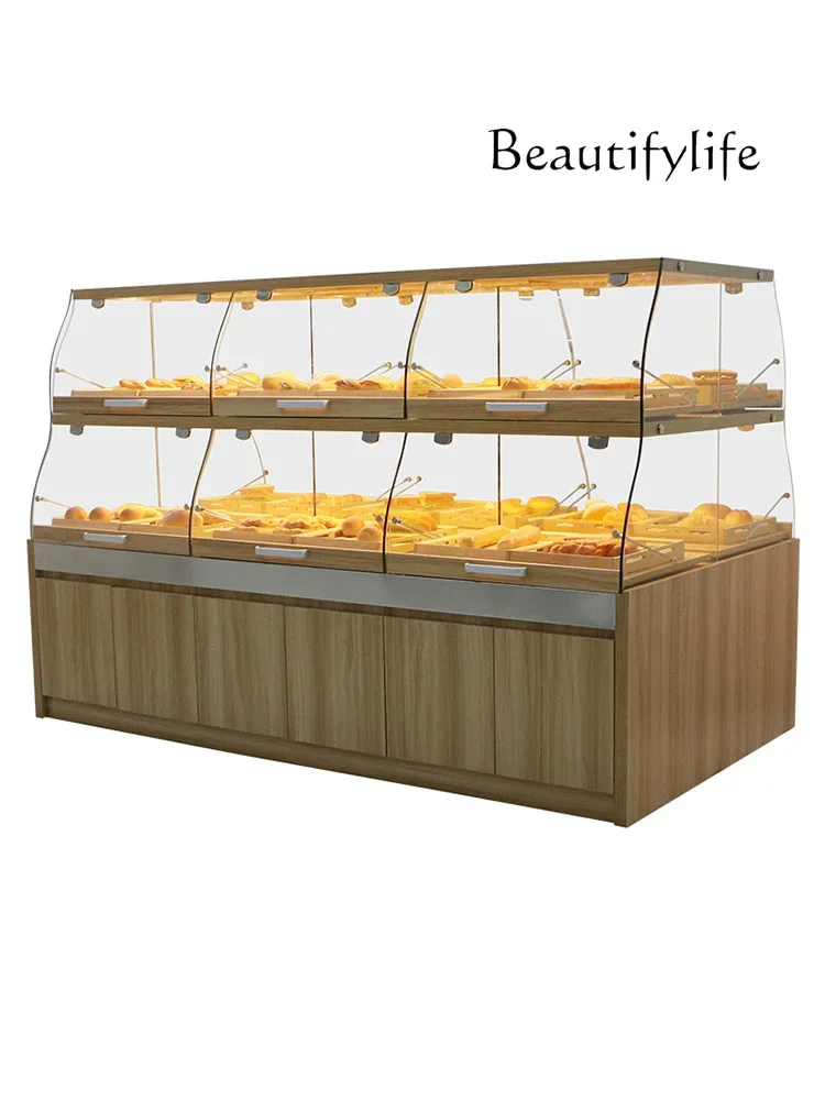 

Cake Shop Bread Shelf Glass Commercial Drawer Bread Display Cabinets