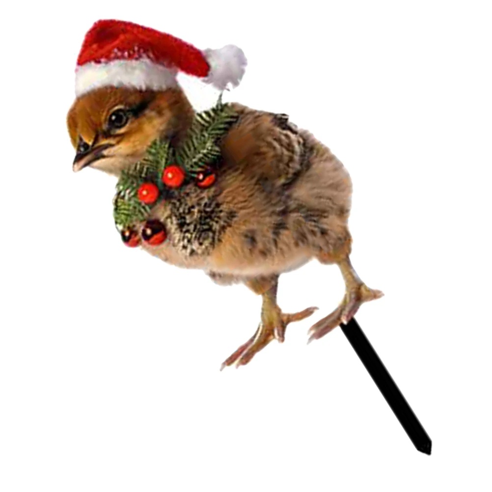 

Christmas Chicken Stake Metal Garden Decor Sign Durable Outdoor Courtyard nament Yard Art Chicken Stake Lawn