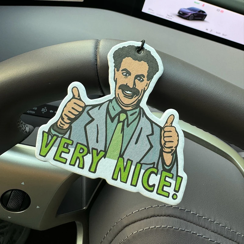 Borat Very Nice Meme Car Air Freshener, Natural Plant Extract Hanging Scent Paper, Multi-Purpose Fragrance Slice Decorative Book