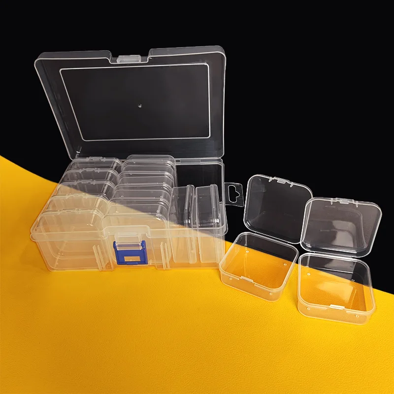 

Mini Transparent Plastic Storage Box Lid For Jewelry Multi-Grid Organizer Box 15/20/27 Grids Container Jewelry Storage Box Case
