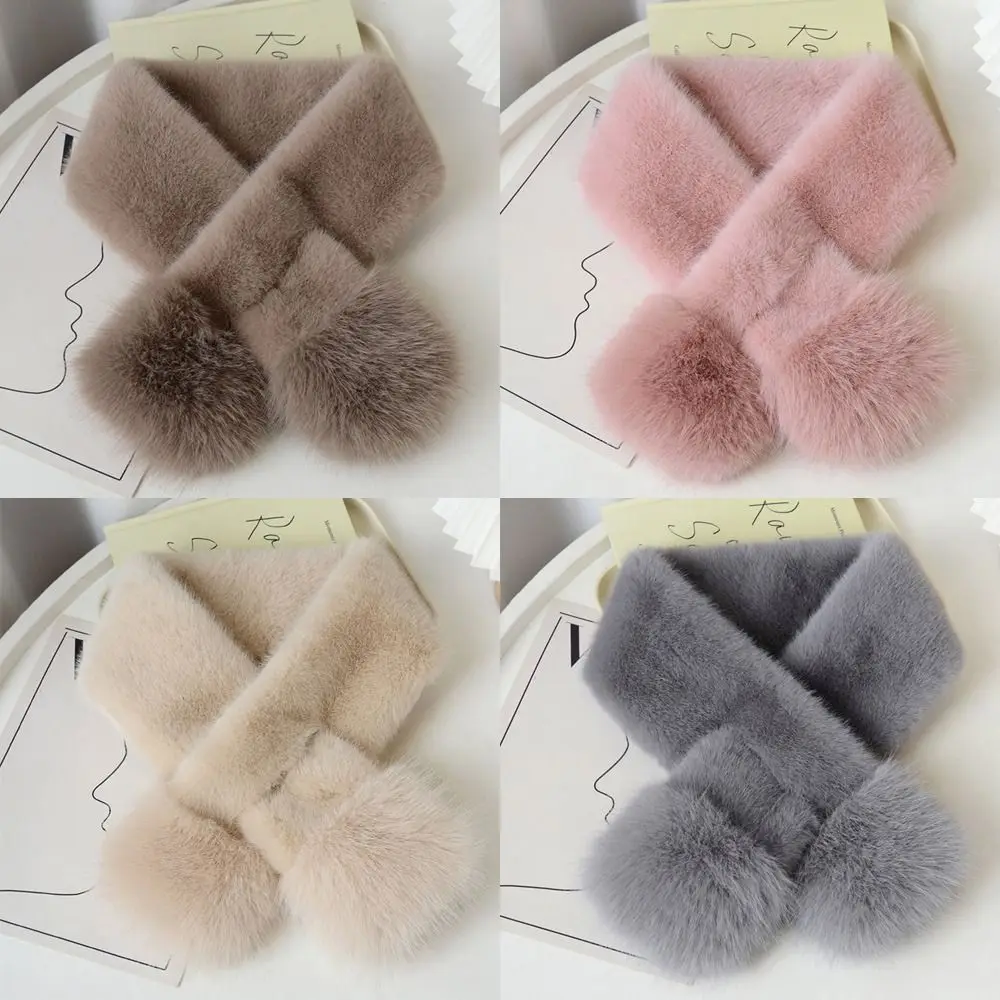 بلون الكورية الشتاء وشاح لينة أفخم لينة النساء الفتيات وشاح دافئ فو فرو المنك طوق الرقبة دفئا الإكسسوارات