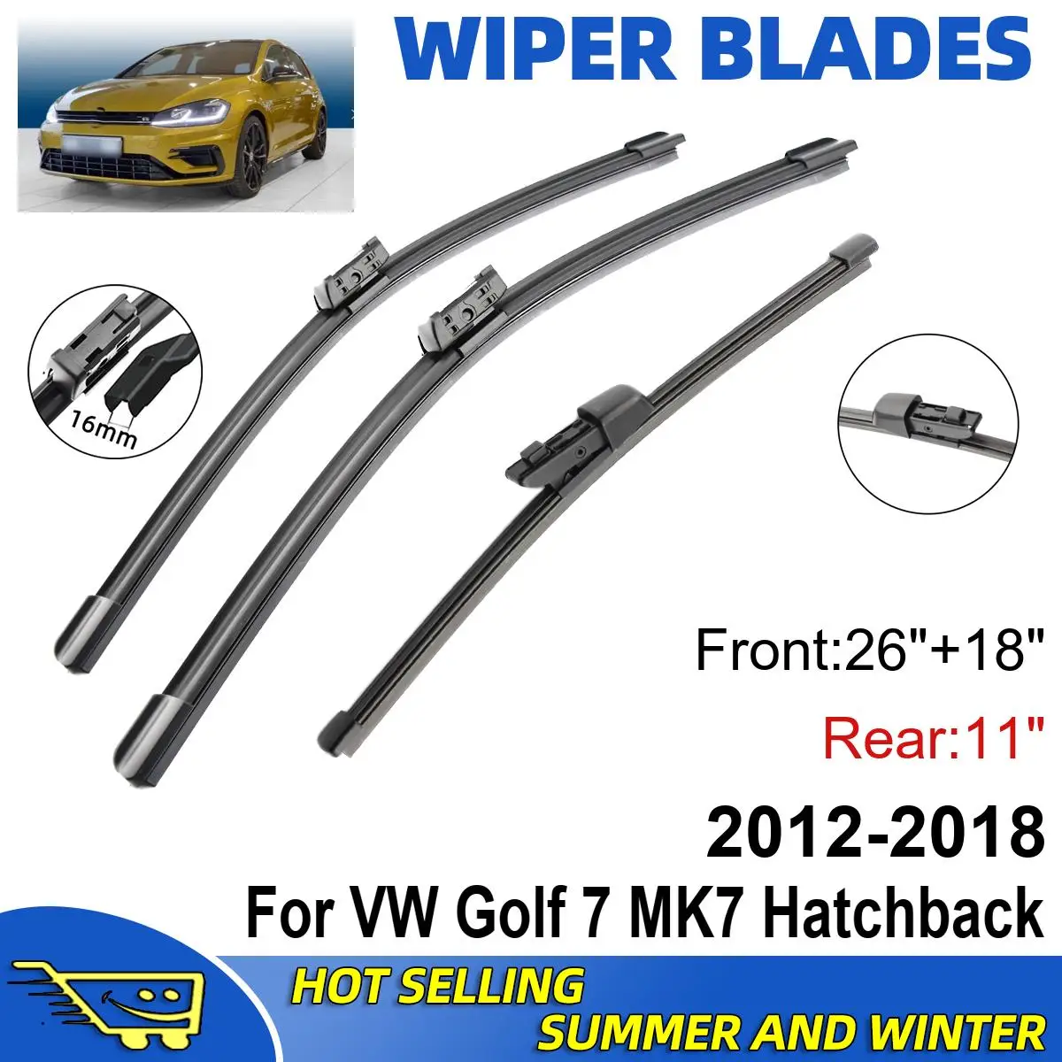 3PCS For VW Golf 7 MK7 2012-2018 26