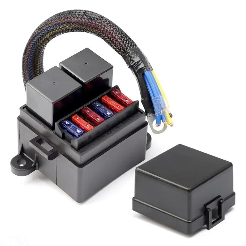 G7NA High Capacity 80A 12V Multipurpose 2 Slot 6 Fuses Relays Box for Automotive Boats Marine Use with Easy Installation