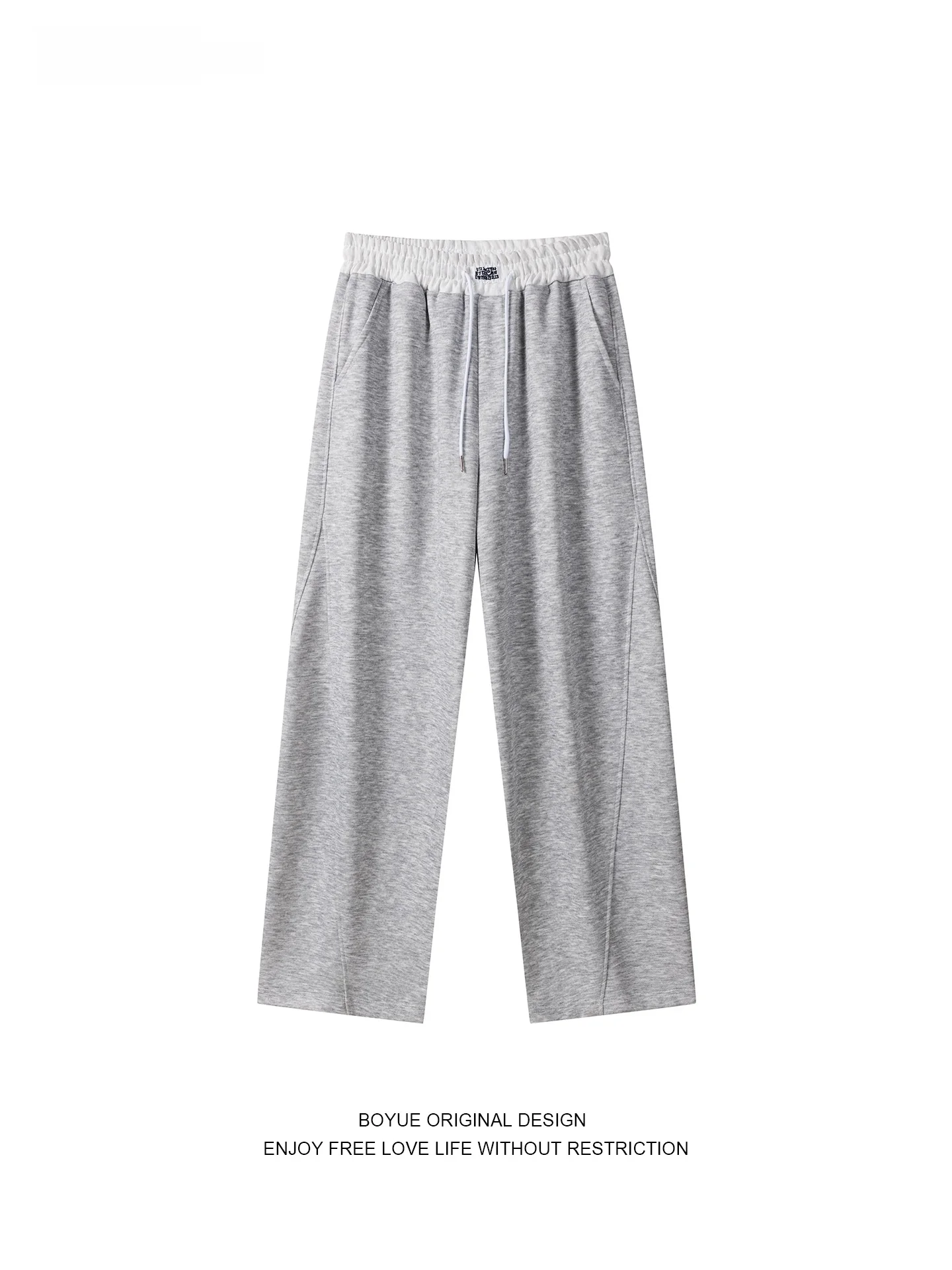 

Брюки Boyue American Lazy Sle Casual с широкими штанинами, спортивные, уличные, с декоративными вставками, на шнурке, для отдыха и повседневной носки