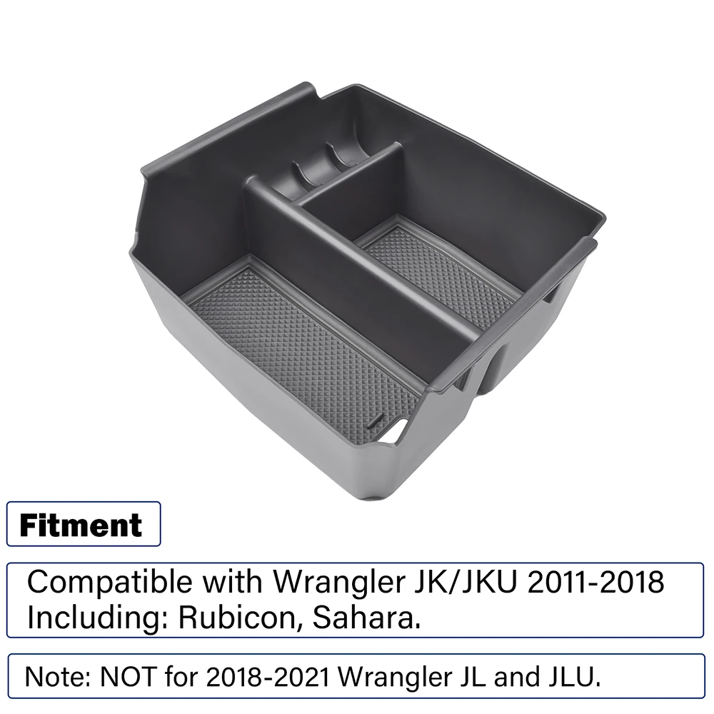 Center Console Organizer for Jeep Wrangler JK/JKU 2011-2018 Accessories, Rubicon, Sport, Sahara Storage Box, NOT for JL/JLU