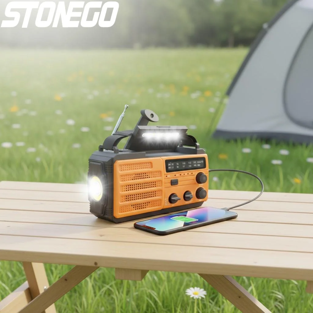 

Emergency Hand Crank Rechargeable Flashlight Radio Solar LED Reading Light Portable Multifunctional Outdoor Survival Tool