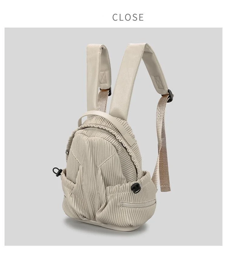 Designer Leather Backpack For Women Soft Pleated Casual Bag_voghion.com