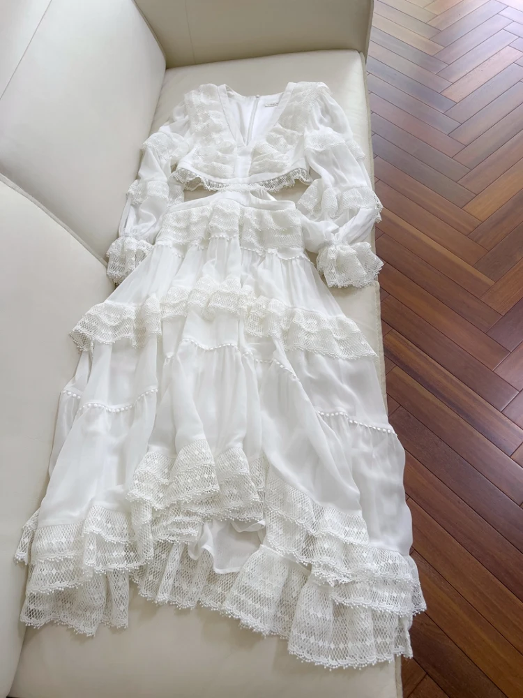 

Ele Белая ажурная юбка подружки невесты с высокой талией Dr Vaion Sle, сексуальная длинная юбка для свадебного торжества