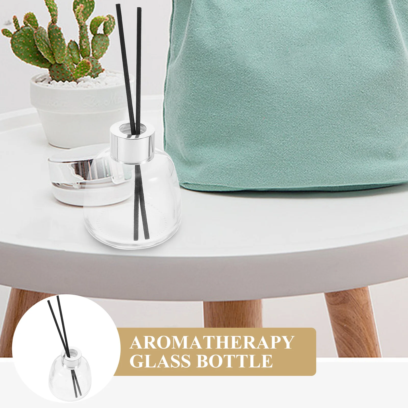 

1Set Elegant Clear Glass Perfume Diffuser Bottle Empty Refillable Aroma Container Modern Home Decor Desktop Adornment